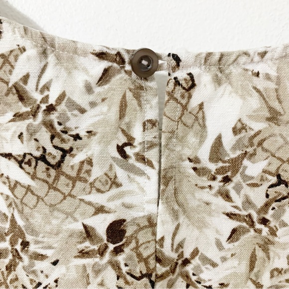 Christopher & Banks Linen Blend Cropped Blouse with Pineapples 🍍 Cuffed Sleeves - Picture 7 of 11